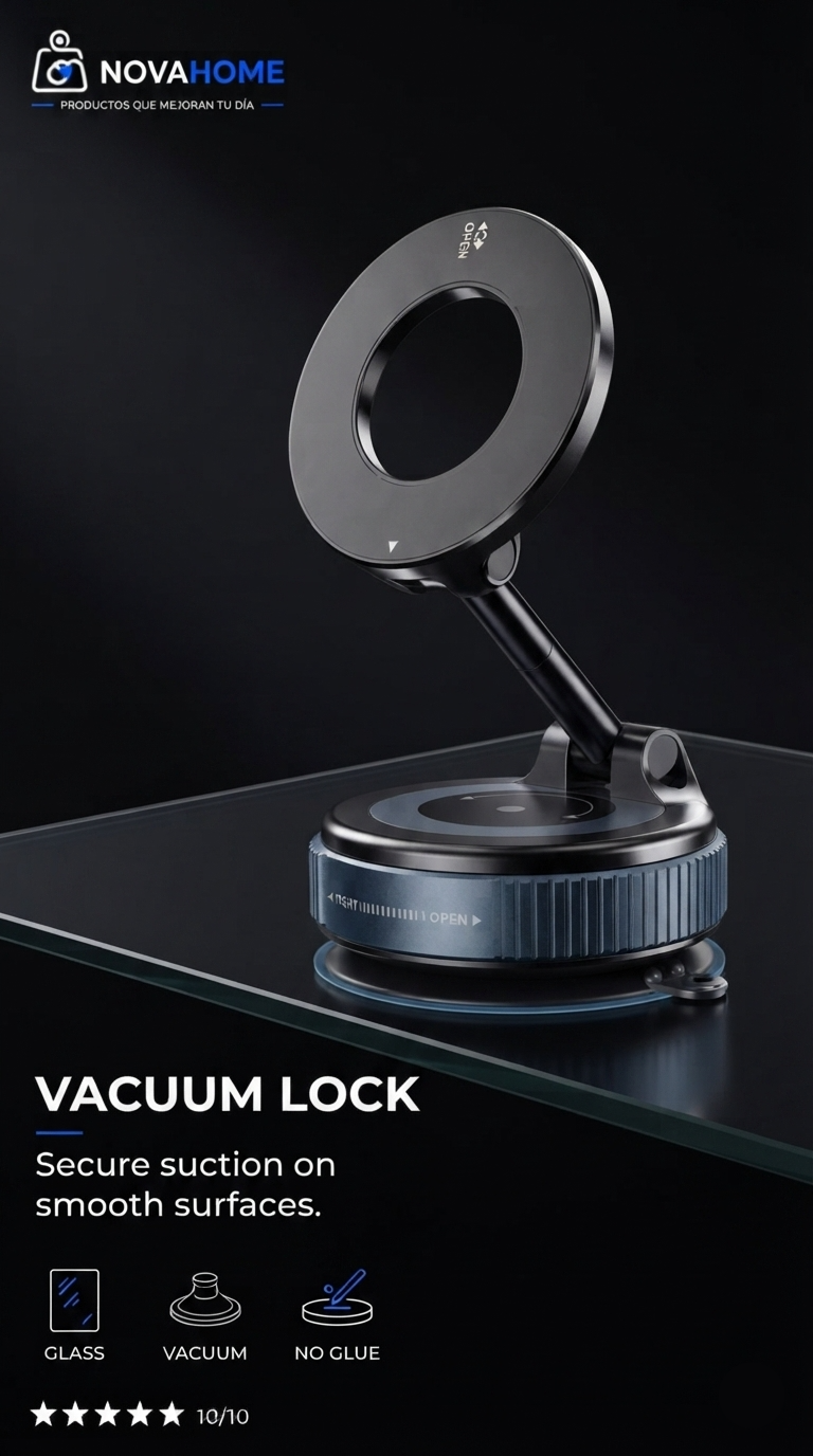 Soporte Magnético Premium 360° Para Celular con Base de Succión al Vacio