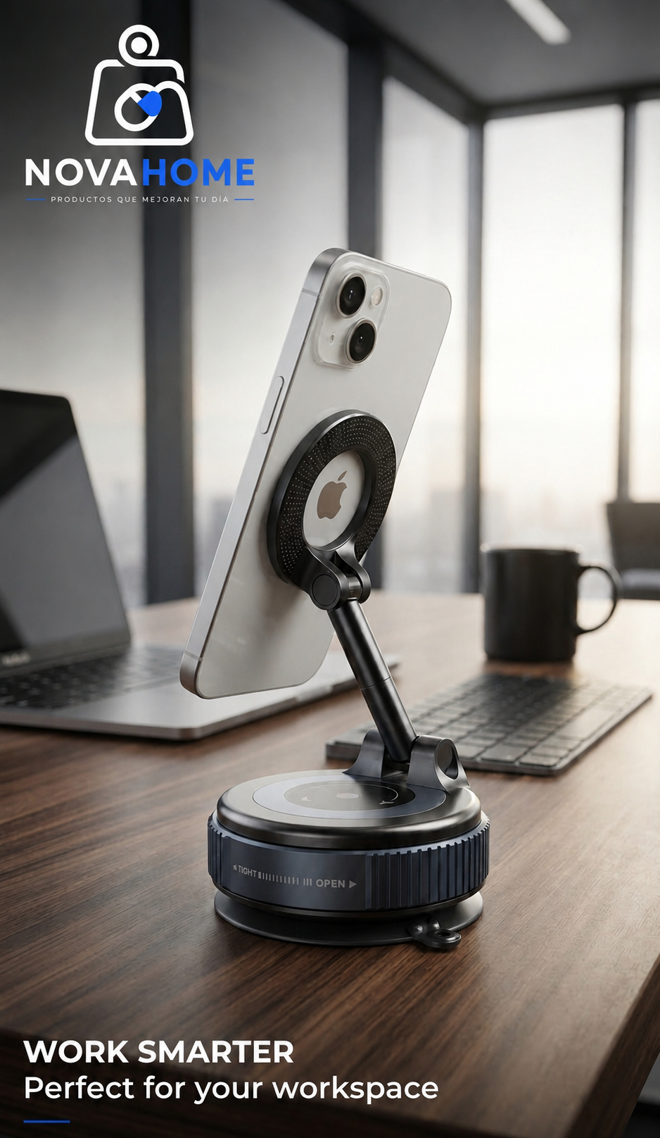 Soporte Magnético Premium 360° Para Celular con Base de Succión al Vacio