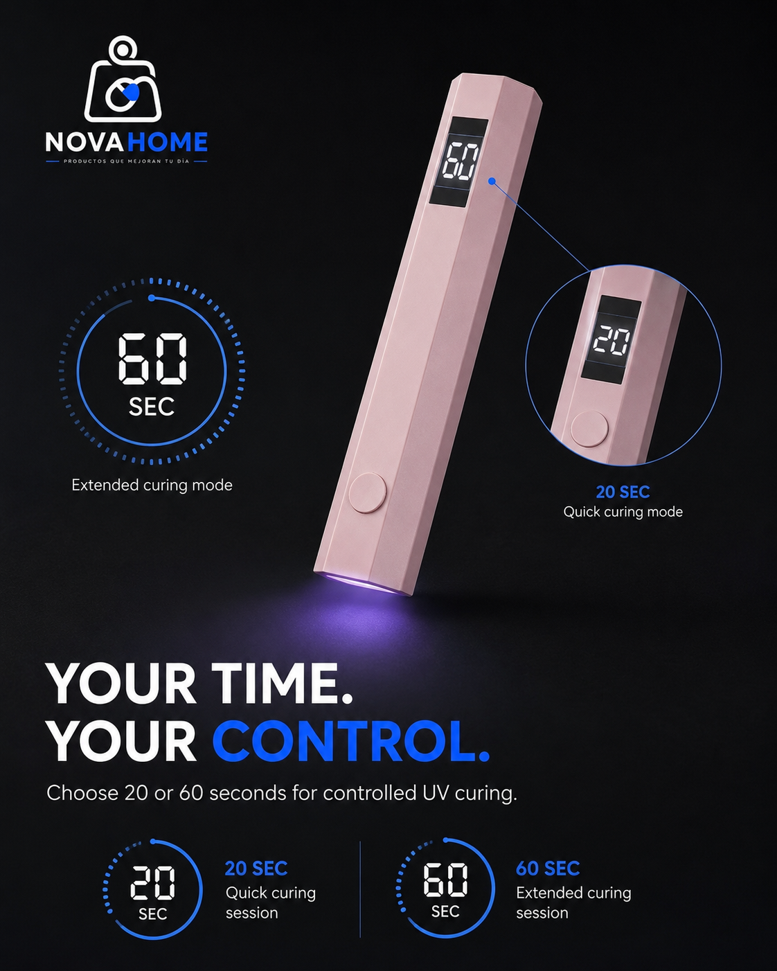 Lámpara UV LED Portátil para Uñas con Soporte Ajustable