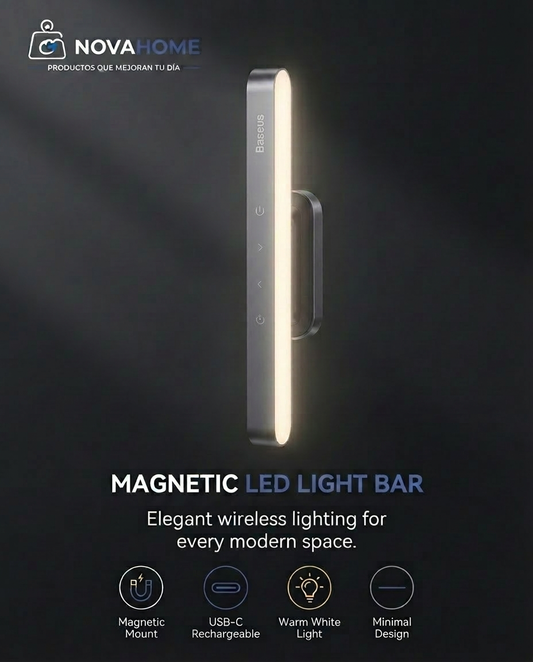 Lámpara LED Magnética Baseus | Luz Recargable USB con Brillo Ajustable