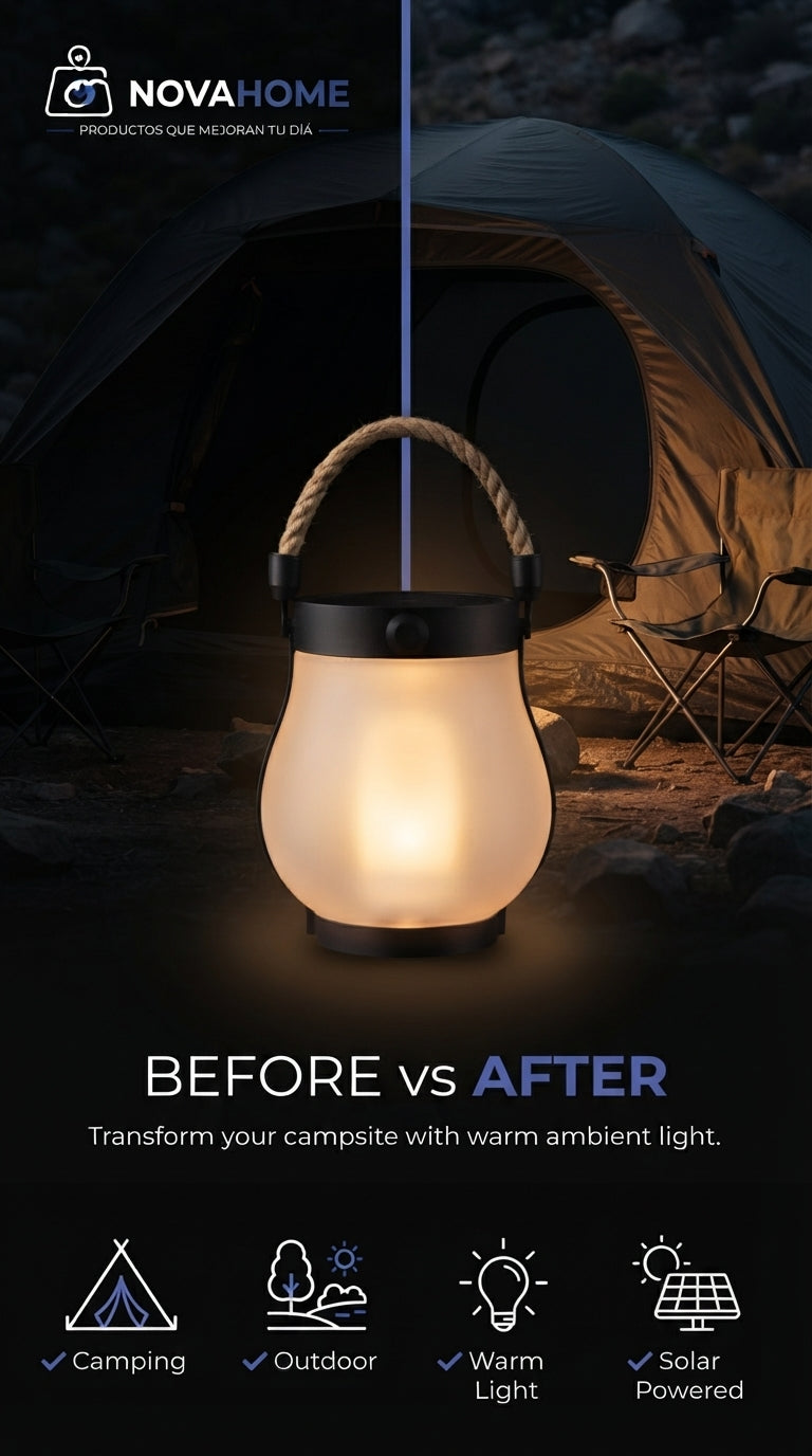 Lámpara Solar LED Efecto Llama | Impermeable y Recargable USB-C
