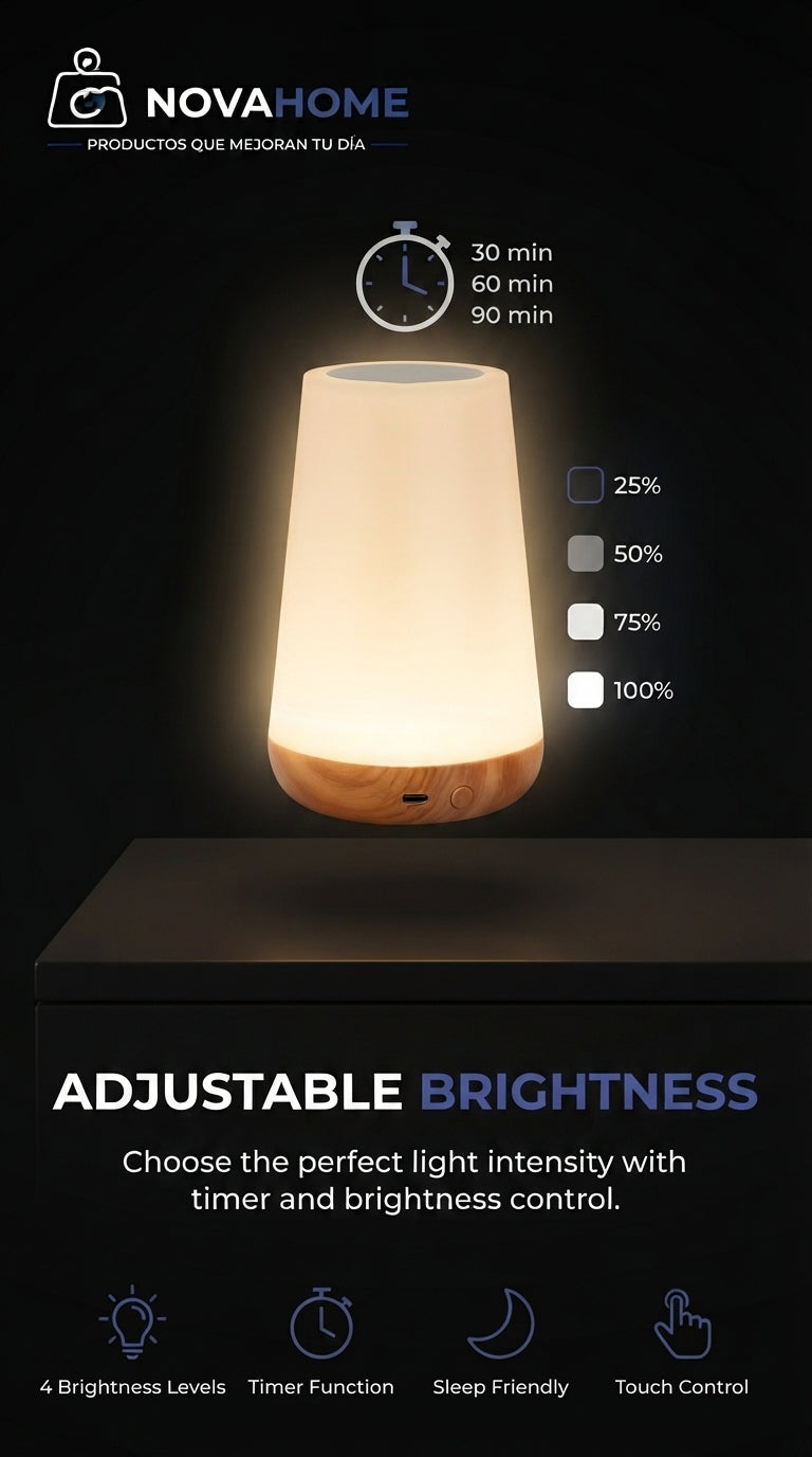 Lámpara Nocturna LED RGB Recargable | 13 Colores con Control Remoto