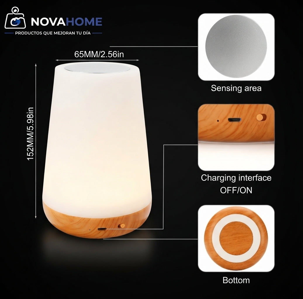 Lámpara Nocturna LED RGB Recargable | 13 Colores con Control Remoto