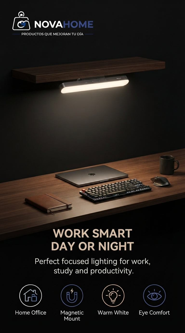 Lámpara LED Magnética Baseus | Luz Recargable USB con Brillo Ajustable