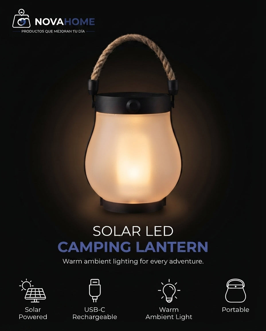 Lámpara Solar LED Efecto Llama | Impermeable y Recargable USB-C