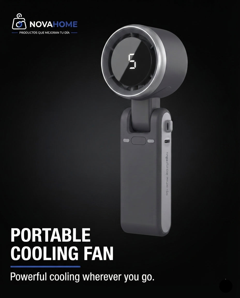 Ventilador Portátil Recargable 3 en 1 | 5 Velocidades y Batería de Larga Duración