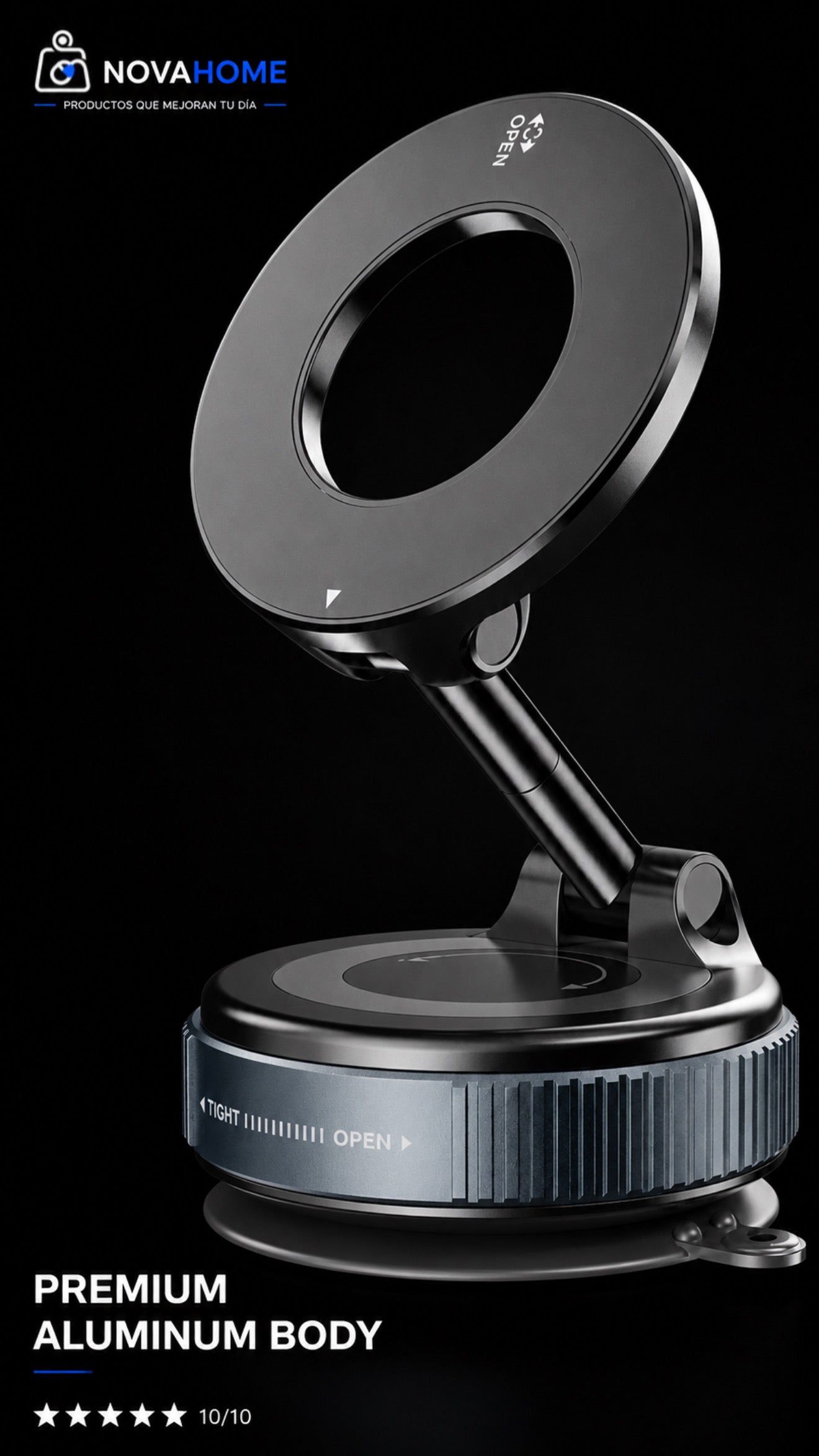 Soporte Magnético Premium 360° Para Celular con Base de Succión al Vacio